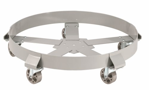 E.R. Wagner 2F00 Powder Coated 5-Wheel 55 Gallon Drum Dolly with Semi-Steel Wheel Casters, 1400 lbs Capacity Range, 6-1/2