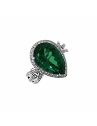 18K White Gold Emerald and Diamond Ring -- LIFETIME WARRANTY