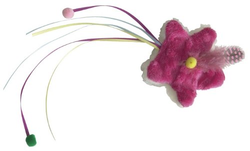 West Paw Design Star Chaser Catnip-Filled Cat Toy with Bell, Fuchsia