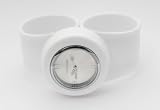 Ladies Large White Snap/Slap On Watch. Water Resistant. Fits Any Size Wrist