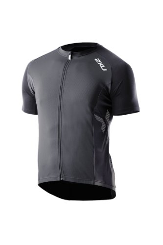 2XU Men's Road Comp Cycle Jersey, Black, X-Large On Sale