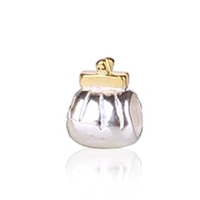 Bling Jewelry Purse Golden 925 Sterling Silver Charm Bead Pandora Compatible