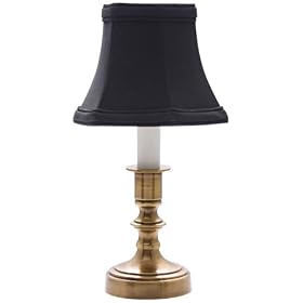 Antique Brass Black Shade Candle Light Accent Lamp by Universal Lighting and Decor