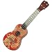 WOODEN UKULELE RED FLORAL PRINT 18" HAWAII MUSIC