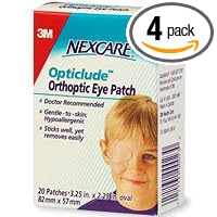 Nexcare Opticlude Orthoptic Eye Patches, Regular Size, 20-Count Boxes (Pack of 4)