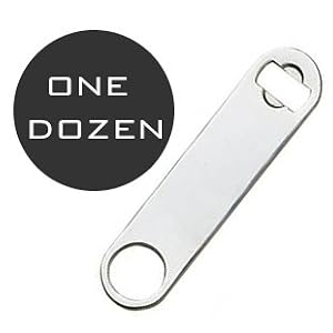 1 DOZEN STAINLESS STEEL FLAT SPEED BOTTLE OPENER - WHOLESALE by overstockedkitchen