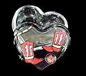 Blazing Boots Design - Hand Painted - Heart Shaped Box - 2 pieces - 4.5 inch diameter