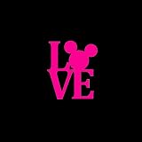 Love Mickey Mouse #1 Car Window Decal Sticker Fucshia Pink 4