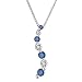 14K White Gold 1 ct. Alternating Blue and White Diamond \