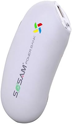 LED Light 5200mAh Mobile Power Bank Soybean Pattern Lithium-ion Travel Chargers Pack Color White