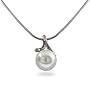 Single White Pearl Necklace in Sterling Silver