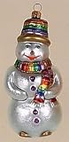 Rainbow Snowman 5 1/2 Ornament - set of 3