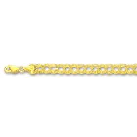 14k Yellow 4.5 mm Four Ring Charm Bracelet - 8 Inch by JewelryWeb