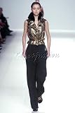 $3380 New EMILIO PUCCI Black Gold Brocade Fur Vest Jacket 44 / 10