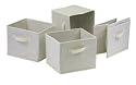 Winsome Capri Set of 4 Foldable Fabric Baskets, Beige