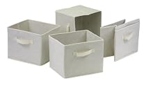 Winsome Capri Fabric Storage Baskets, Beige, Set of 4