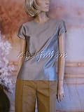 Giorgio Armani - $1195 New GIORGIO ARMANI Navy Mini Check Silk Top 44 10