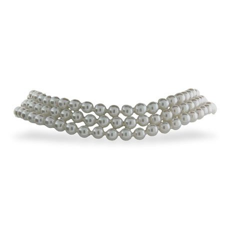 Sterling Silver White Pearl Choker Necklace