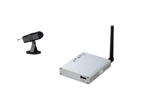USB Digital Video Security Monitoring Recorder System + 2.4Ghz Tiny Wireless Camera with Built-in Rechargeable Batteries Color Video/Audio w/ Digital Zoom/Pan Motion Detect Alarm connect to PC/Internet