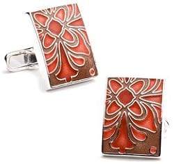 Enamel Deco Flower Cufflinks