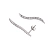 Polished Sterling Silver S Curve CZ Lined Earrings