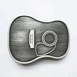 Acoustic Guitar Country Belt Buckle Silver
