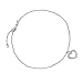 Cubic Zirconia Open Heart Charm Silver Anklet