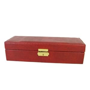 Red Mini Locking Jewelry Box - Red Mini Keepsake Box(11in x 4in x 2in depth)