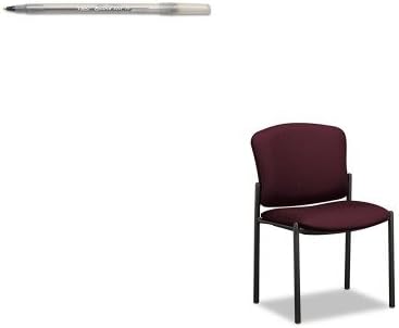 KITBICGSM11BKHON4073NT69T - Value Kit - The HON Company HON Pagoda Stacking Guest Chair | 2-Pack, Wine (HON4073NT69T) and BIC Round Stic Ballpoint Stick Pen (BICGSM11BK)