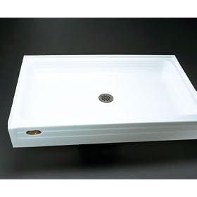 Jacuzzi T354959WH 36-Inch L by 42-Inch W Single Threshold Tru-Level Acrylic Shower Base, White Finish