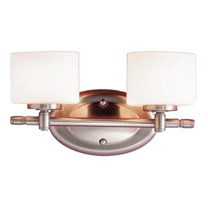 Eurofase 15819-021 Uxbridge 2-Light Bath Bar, Satin Nickel Opal by 