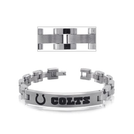 Nfl Titanium Rectangle Indianapolis Colts Link Bracelet