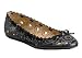 Coach Daffodyl Bull Leather Scalloped Cutout Ballet Flats Slip-On Shoes Black 10