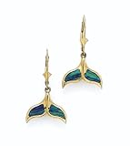 14K Opal Whale Tail Earrings - GHES1656