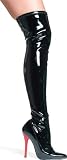Ellie Shoes 516-FANTASY, 5 Inch Heel Stretch Thigh Boot With Inner Zipper and Contrast Heel