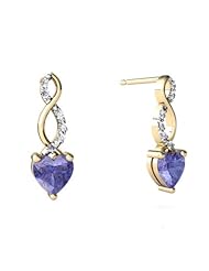 Genuine Tanzanite 14kt Yellow Gold Earrings