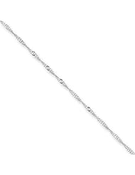 Sterling Silver 2.20 mm High Polish Diamond Cut Singapore Link Chain Necklace 16" - 30" Available
