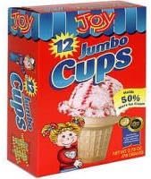 Joy Cones Jumbo Ice Cream Cups (Case of 12)