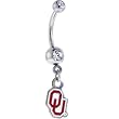NCAA Oklahoma Sooners Double Crystalline Gem Belly Ring