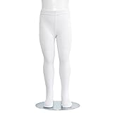 White Piccolo Heavyweight Opaque Toddler Little Girls Tights 2T-16