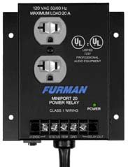 Furman MP-20 Power Relay Accessory, 20 Amp, Two Outlets, Remote Turn-on from Momentary or Maintained Contact Switches