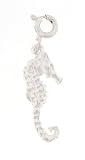 Sterling Silver 16 Figaro Chain Necklace with Charm Sea Horse and Clasp