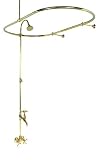 JT-17JR Shower System for Clawfoot tubs Oval shower enclosure BRASS