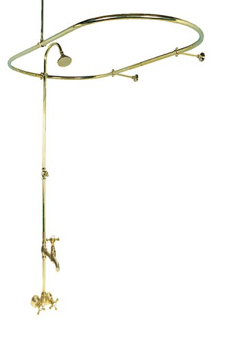 Buy JT-17JR Shower System for Clawfoot tubs Oval shower enclosure BRASS