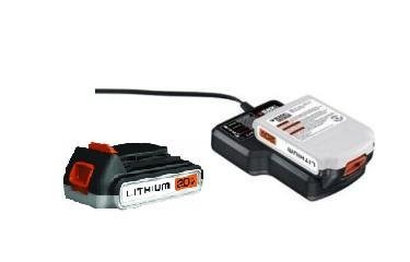 Black Decker Factory Reconditioned 20 Volt Lithium Battery 2 Pack Charger