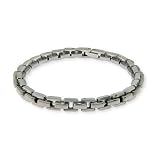 Eve's Addiction Box Linked Mens Stainless Steel Bracelet