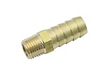 「ノーブランド品」銅管継手BSPフィッティング継手1/4" Male BSPP x1/2"(12mm)Hose Barbホースブラス継手(5個入）
