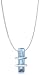 Silver Ladies P2560-BCZ Line Baguette Blue Cubic Zirconia Pendant