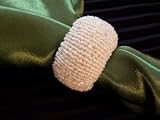 Ivory/ White Tubular Beaded Napkin Rings, Sets of 6, Great for Any Holiday and Inexpensive Gift