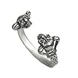 Devil Skull Heads Pewter Cuff Bracelet